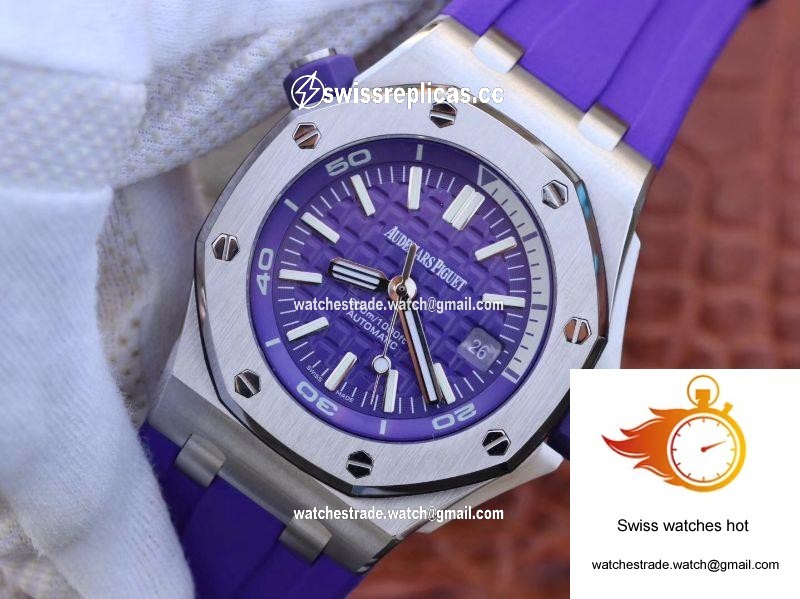 Audemars Piguet Royal Oak Offshore Diver 15710ST.OO.A077CA.01 Purple Dial 3