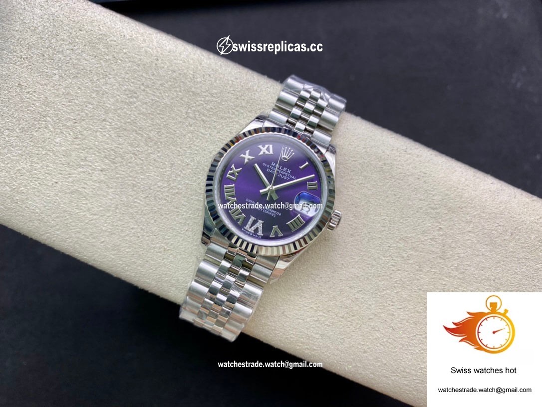 Rolex Datejust M178274-0088 31MM EW Factory Purple Dial 4