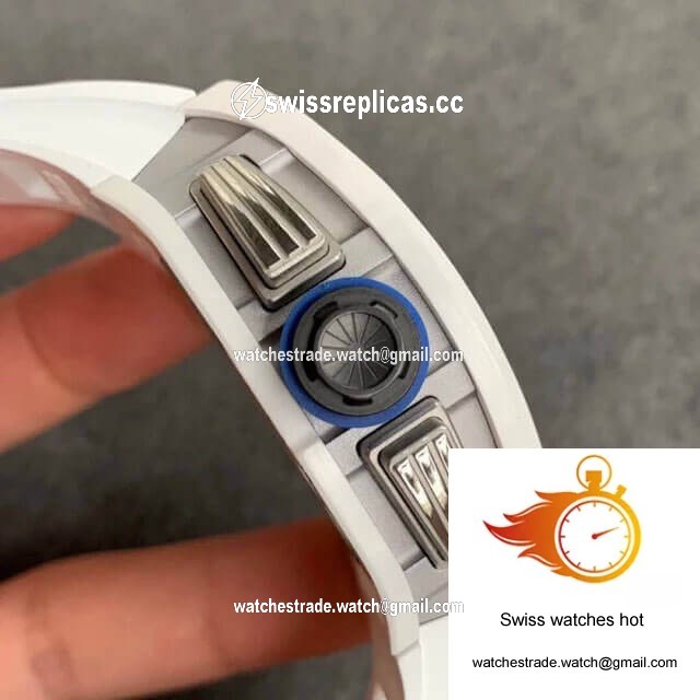 Richard Mille RM-011 KV Factory White Ceramic Rubber Strap 4