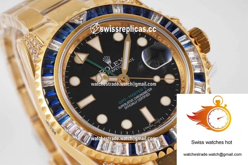 Rolex GMT Master II 116758 SAru ROF Factory Blue White Diamond 4