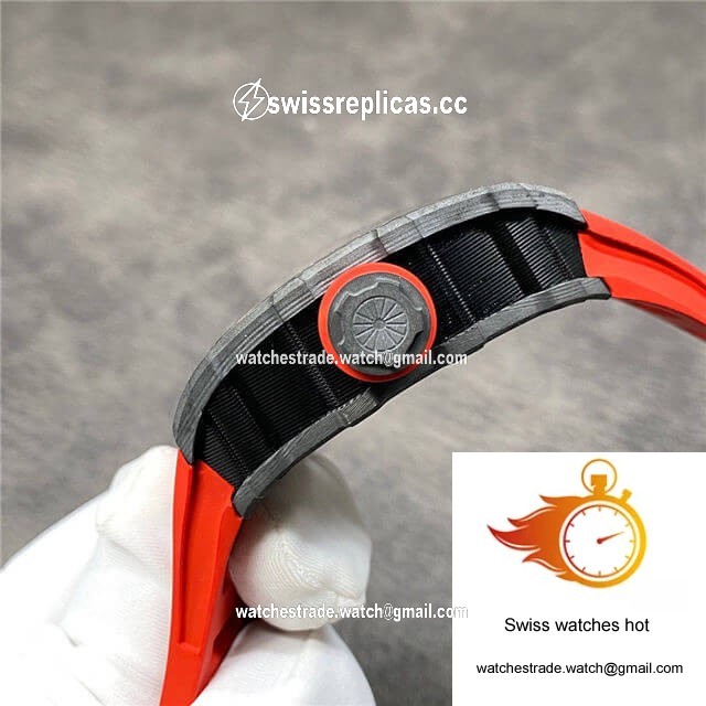 Richard Mille RM35-02 KV Factory Carbon Fiber Red Rubber Strap 4