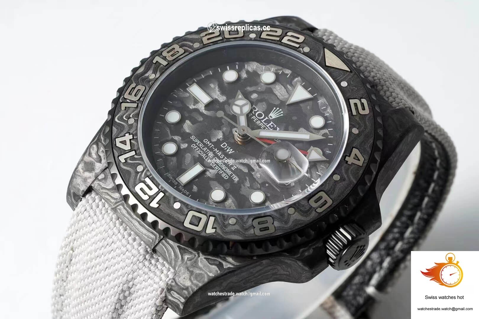 Rolex GMT-MASTER II Diw Carbon Fiber Dial Fabric Strap 4
