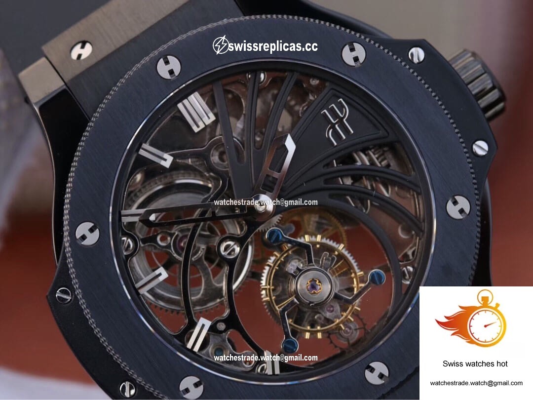 Hublot Big Bang Hollow Tourbillon Ceramic Skeleton Dial 4
