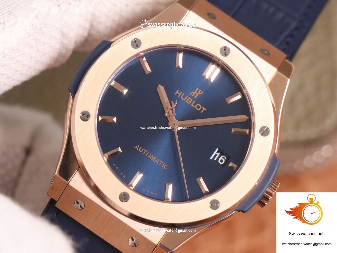 Hublot Classic Fusion 511.OX.7180.LR WWF Factory Rose Gold Blue Dial 4