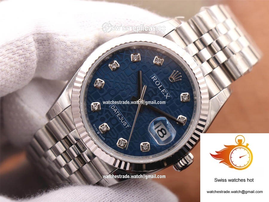 Rolex Datejust M126234-0011 36MM EW Factory Diamond-Studded Blue Dial 4