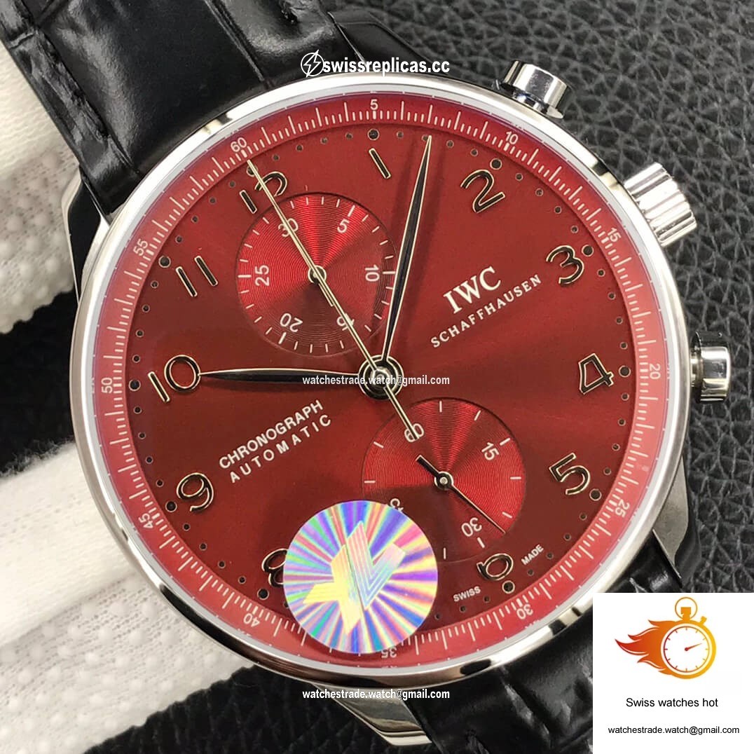 IWC Portugieser Chronograph IW371616 ZF Factory Burgundy Red Dial 4
