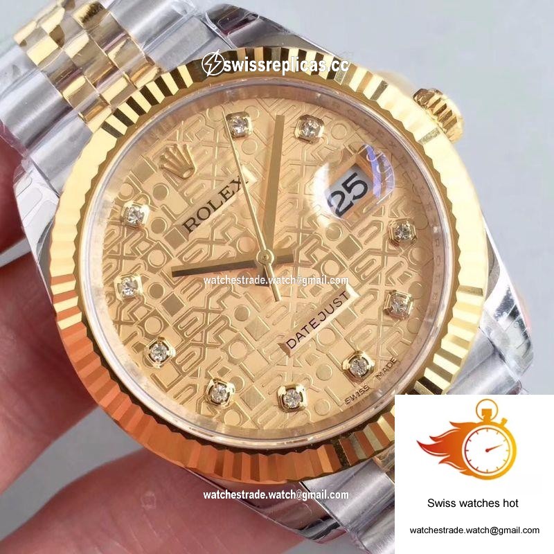 Rolex Datejust 126333-0003 41MM EW Factory Diamond-studded Gold Textured Dial 4