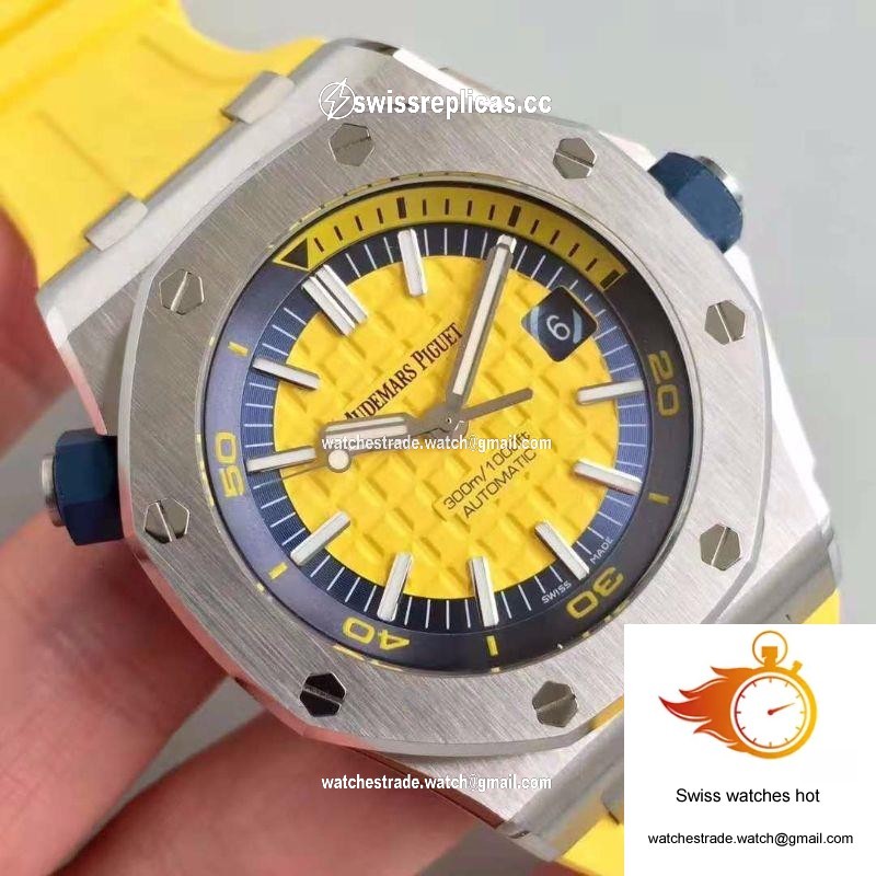 Audemars Piguet Royal Oak Offshore Diver 15710ST.OO.A051CA.01 JF Factory V3 Yellow Dial 4