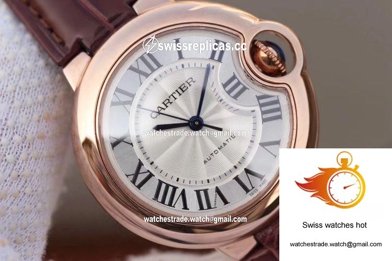 Ballon Bleu De Cartier Ladies 33mm V6 Factory 18K Rose Gold Case White Dial 4