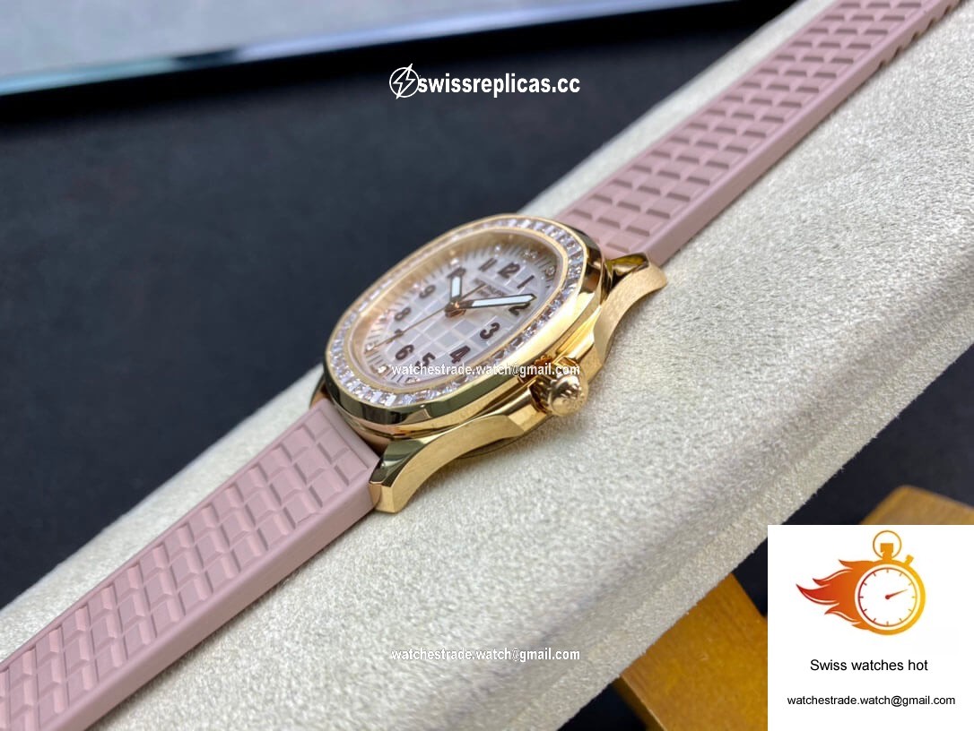 Patek Philippe Aquanaut Quartz Ladies PPF Factory Mother Of Pearl Dial 4