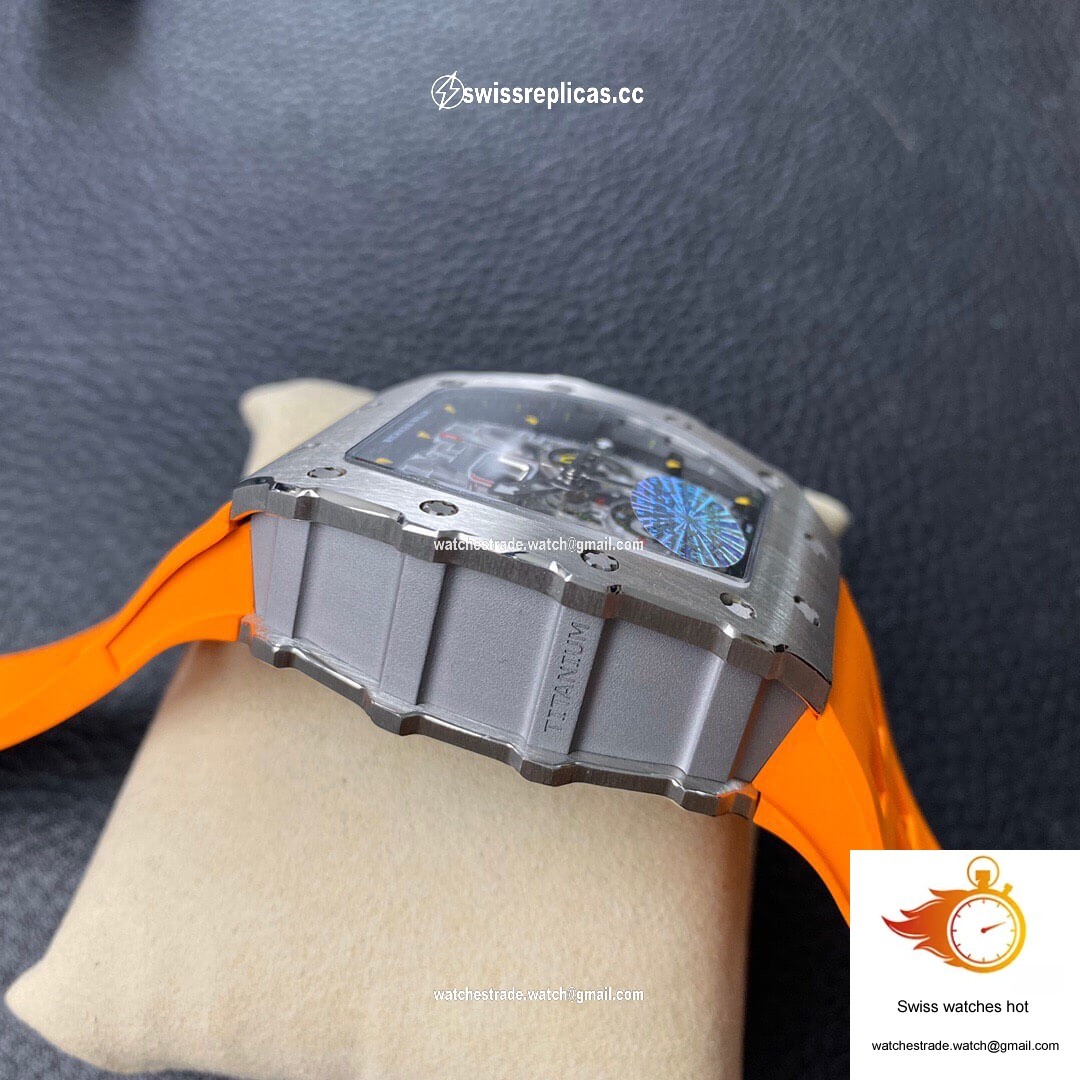 Richard Mille RM11-03 KV Factory Orange Rubber Strap 4