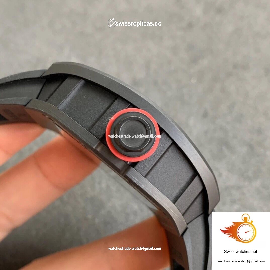 Richard Mille RM055 KV Factory V2 Ceramic Black Rubber Strap 4
