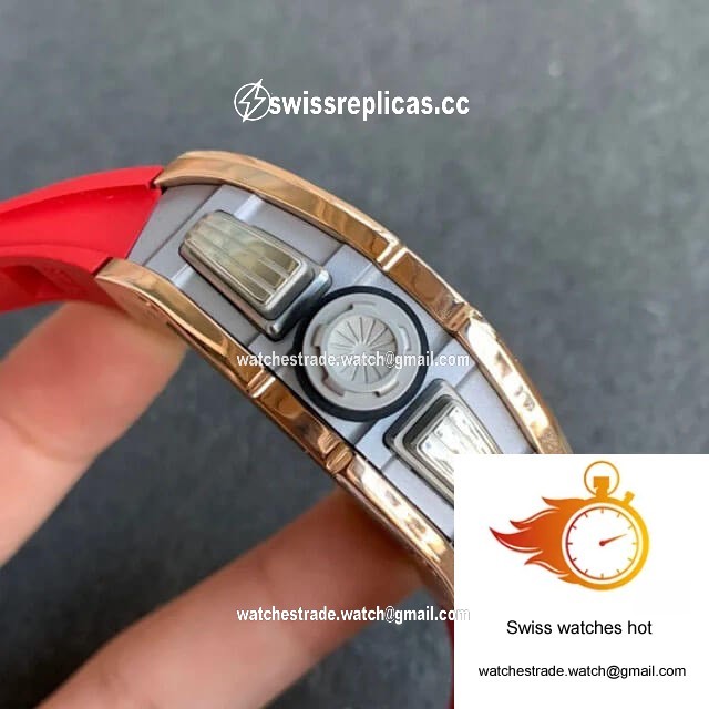 Richard Mille RM011 KV Factory Titanium Case Red Strap 4