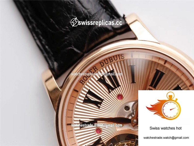 Roger Dubuis Hommage RDDBHO0562 Double Flying tourbillon JB Factory Rose Gold Dial 4