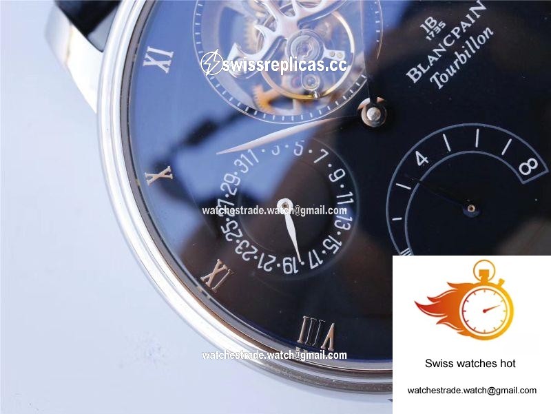 JB Factory Blancpain Villeret Tourbillon 8 Jours 6025-1542-55b Black 4