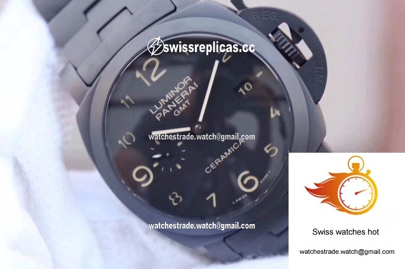 Panerai Tuttonero Luminor 1950 3 Days GMT PAM438 VS Factory Black Dial 4