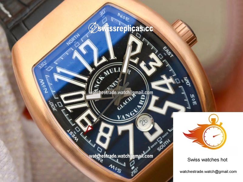 Franck Muller Vanguard V45-02 18K Rose Gold Black Dial 4
