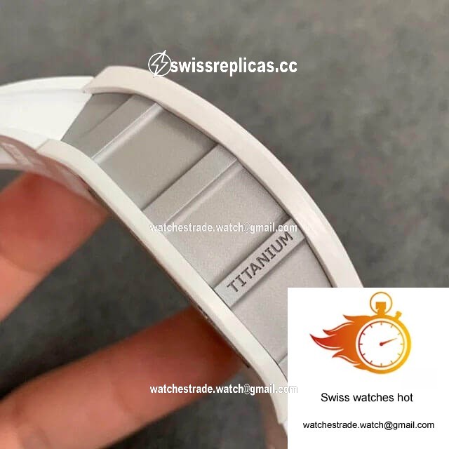 Richard Mille RM-011 KV Factory White Ceramic Rubber Strap 5