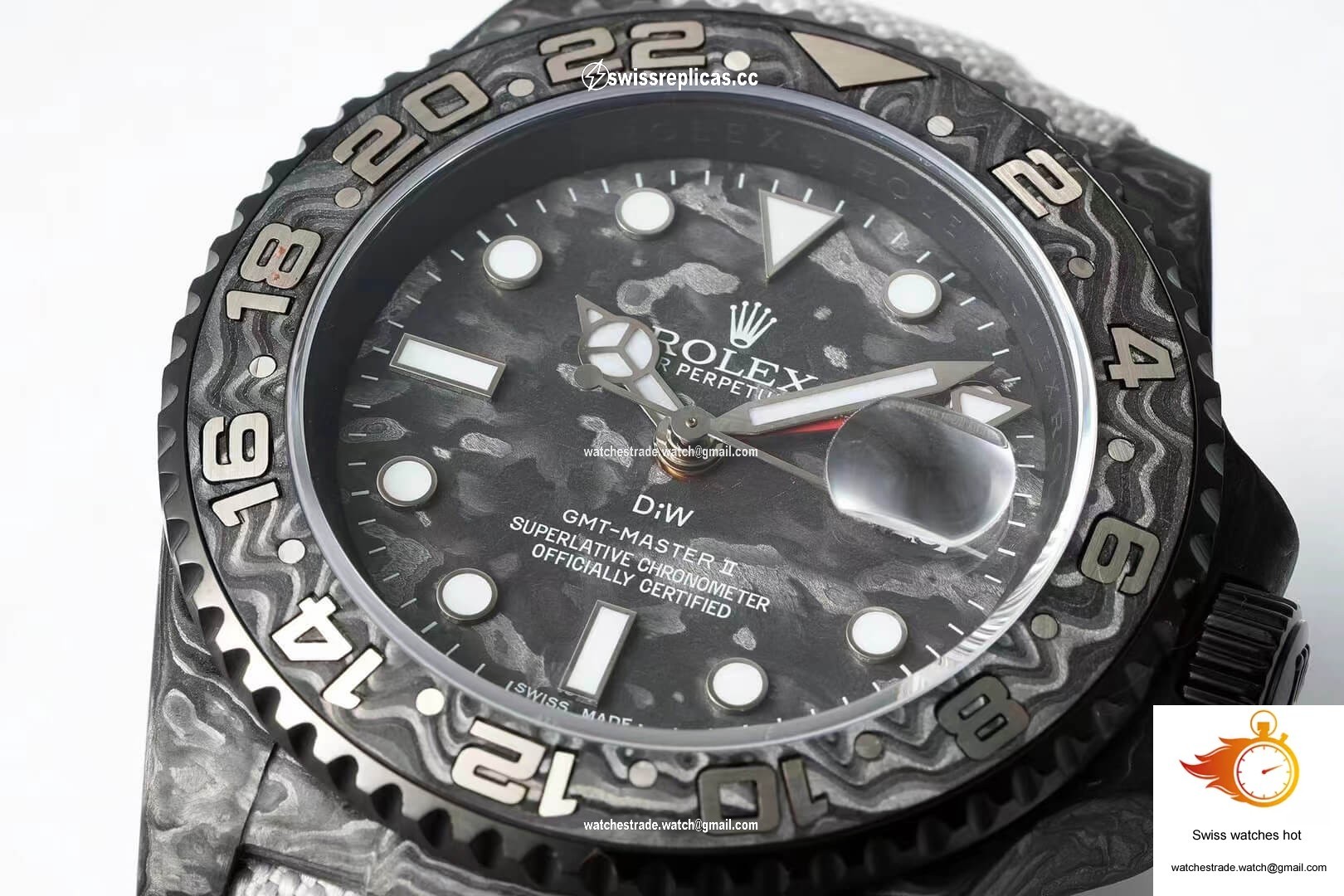 Rolex GMT-MASTER II Diw Carbon Fiber Dial Fabric Strap 5
