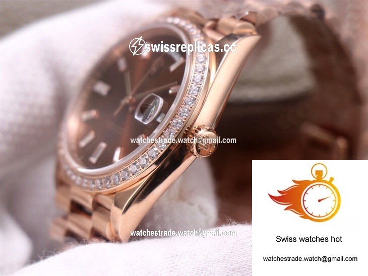 Rolex Day-Date M228345RBR-0006 EW Factory Diamond Chocolate Color Dial 5