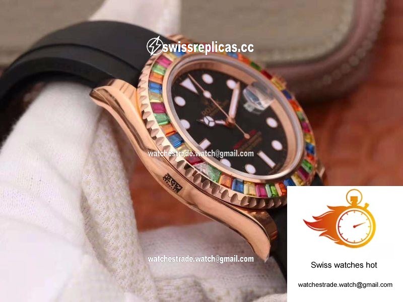 Rolex Yacht Master 116695SATS 40MM Noob Factory 18K Rose Gold Wrapped Black Dial 5