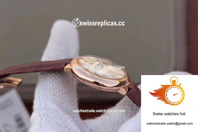Ballon Bleu De Cartier Ladies 33mm V6 Factory 18K Rose Gold Case White Dial 5