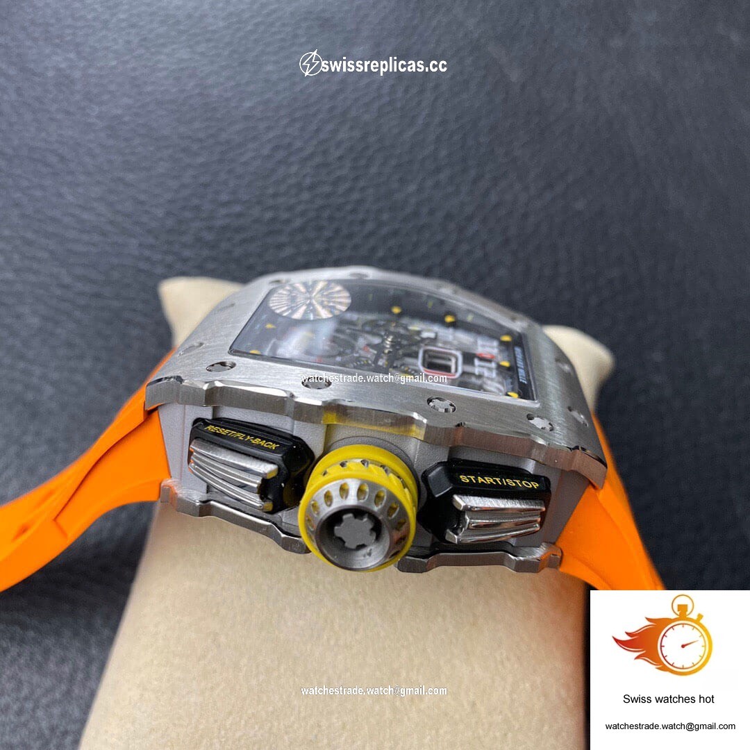 Richard Mille RM11-03 KV Factory Orange Rubber Strap 5
