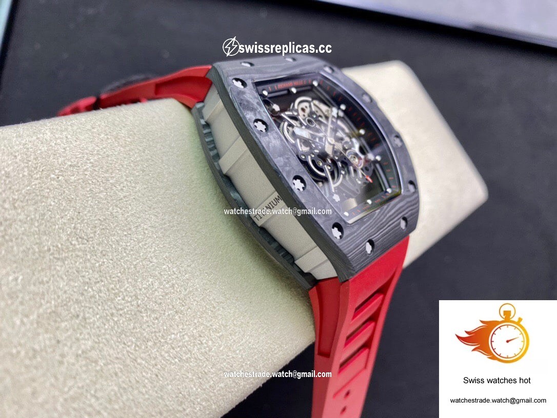 Richard Mille RM055 KV Factory V2 Carbon Fiber Red Strap 5