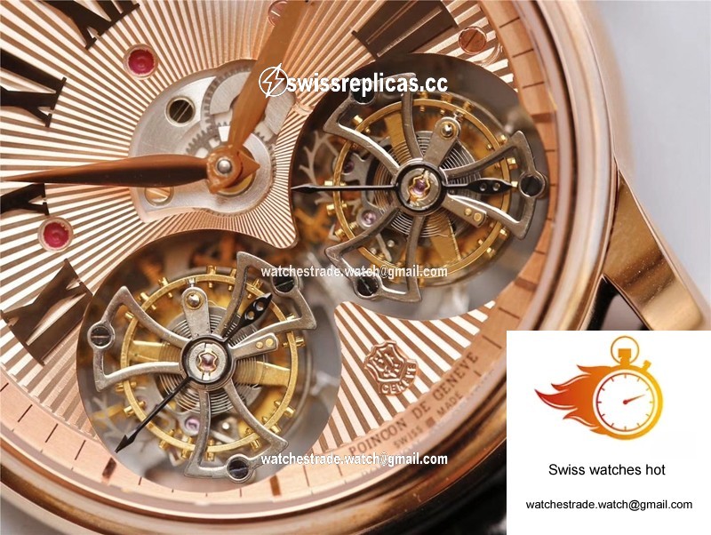 Roger Dubuis Hommage RDDBHO0562 Double Flying tourbillon JB Factory Rose Gold Dial 5