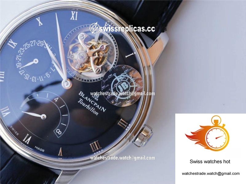 JB Factory Blancpain Villeret Tourbillon 8 Jours 6025-1542-55b Black 5