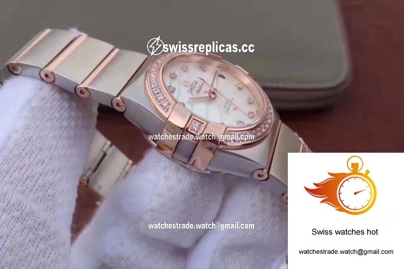 Omega Constellation Double Eagle Lady Pink Mother-Of-Pearl Dial 27MM 3S Factory 5