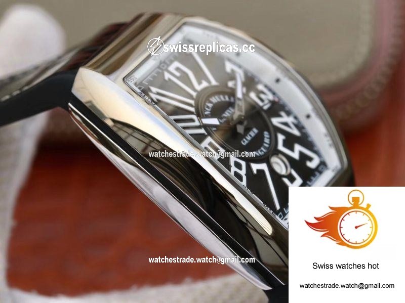 Franck Muller Vanguard V45-04 Black Leather Strap Black Dial 5