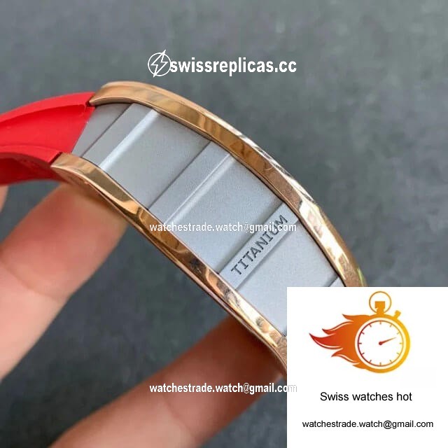 Richard Mille RM011 KV Factory Titanium Case Red Strap 5