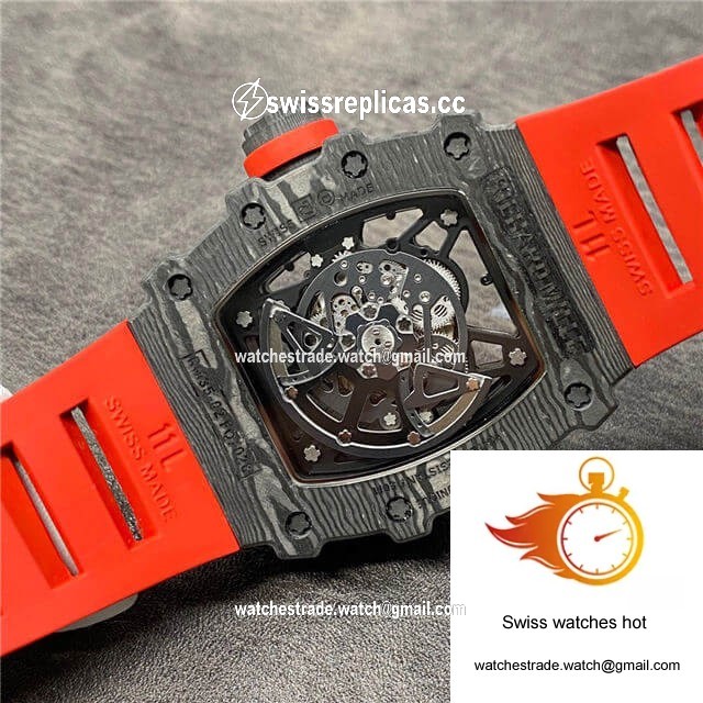Richard Mille RM35-02 KV Factory Carbon Fiber Red Rubber Strap 6