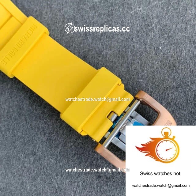 Richard Mille RM011 KV Factory Titanium Yellow Rubber Strap 6