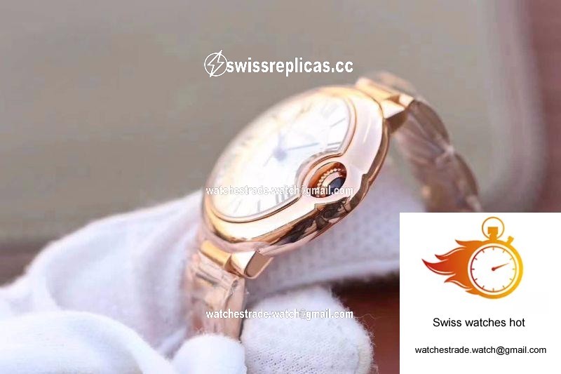 Ballon Bleu De Cartier Ladies 33MM W6920068 V9 Factory White Textured Dial 6