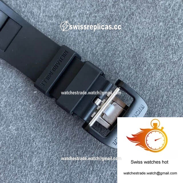 Richard Mille RM055 KV Factory V2 Carbon Fiber Black Rubber Strap 6