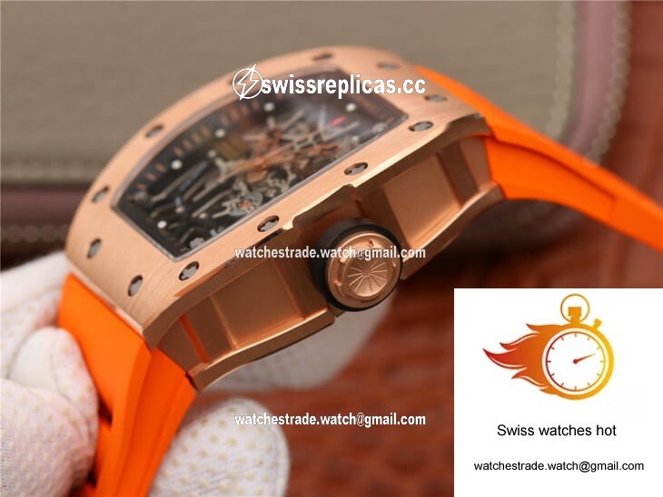 Richard Mille RM035 Americas KV Factory Rose Gold Orange Strap 6