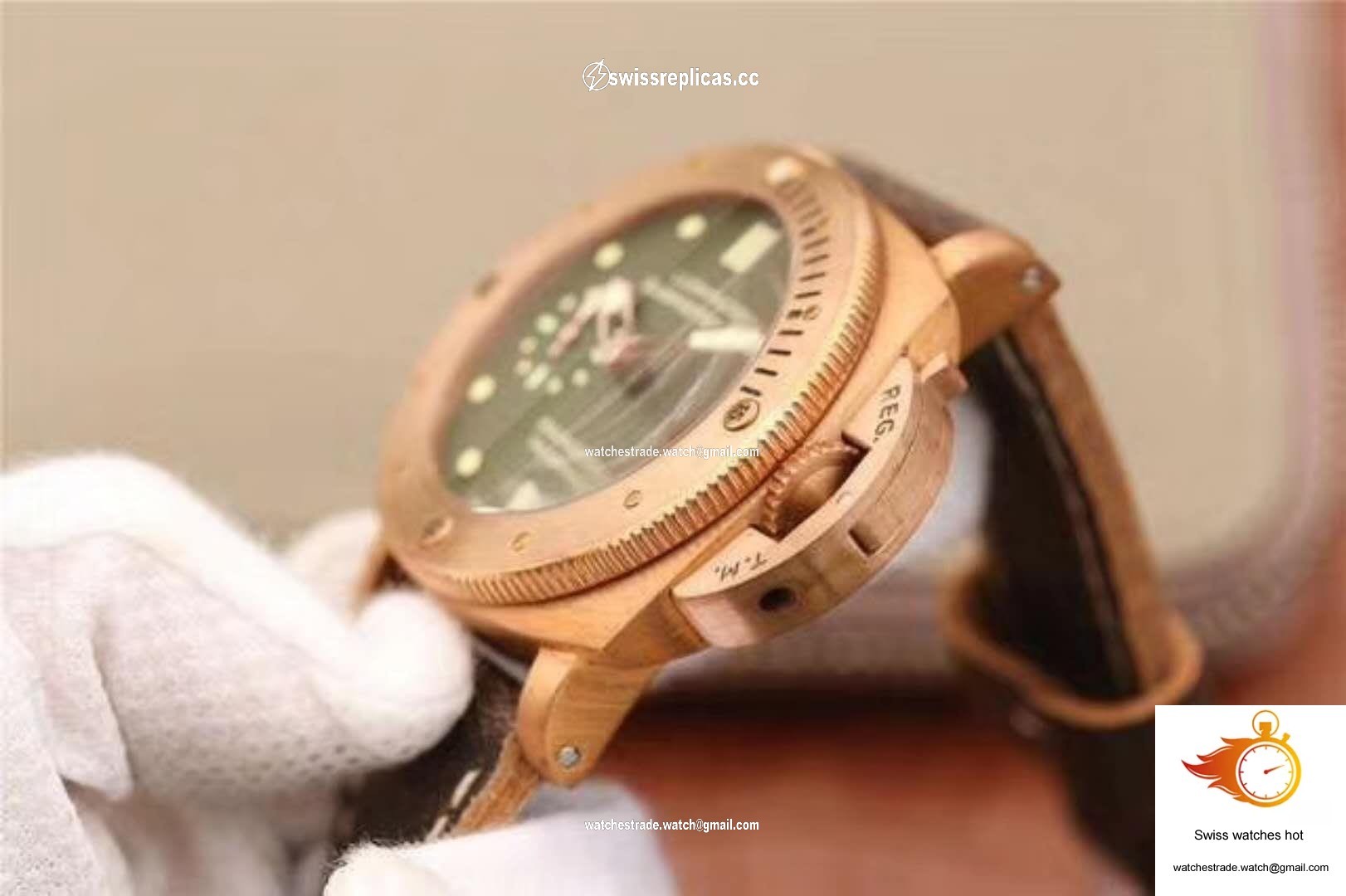Panerai Luminor Submersible 1950 Bronzo PAM382 VS Factory V2 Green Dial 6