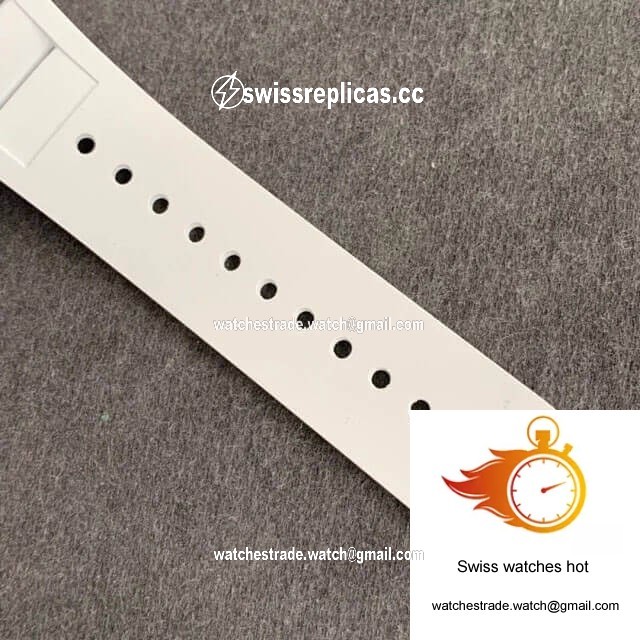 Richard Mille RM-011 KV Factory White Ceramic Rubber Strap 7