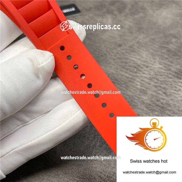 Richard Mille RM35-02 KV Factory Carbon Fiber Red Rubber Strap 7