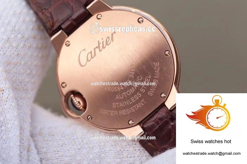 Ballon Bleu De Cartier Ladies 33mm V6 Factory 18K Rose Gold Case White Dial 7