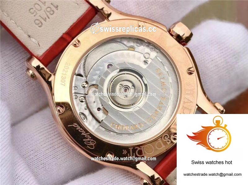 Chopard Happy Sport 36MM Automatic Rose Gold Diamonds YF Factory 274808-5001 Rad 7