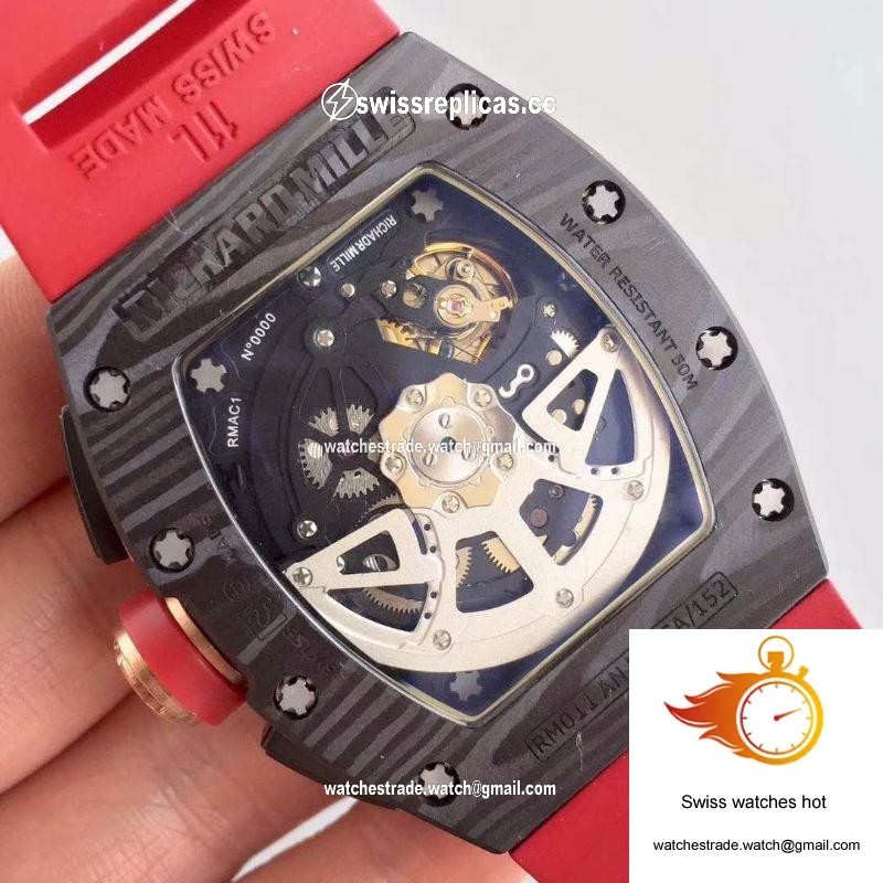 KV Factory Richard Mille RM011 Lotus F1 Team Romain Grosjean Forged Carbon Black Skeleton Dial 7