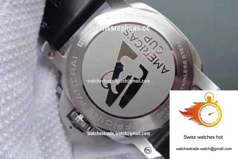 Panerai Luminor Marina 1950 PAM727 Americas Cup 2017 ZF Factory Black Leather Strap Black Dial 7