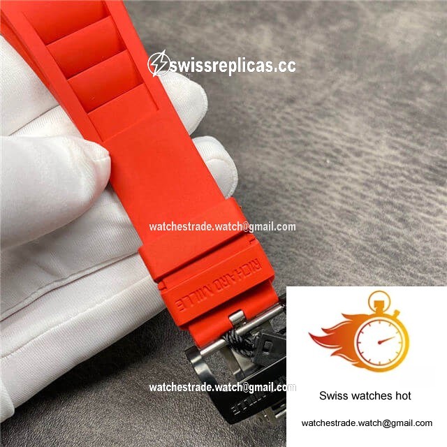 Richard Mille RM35-02 KV Factory Carbon Fiber Red Rubber Strap 8