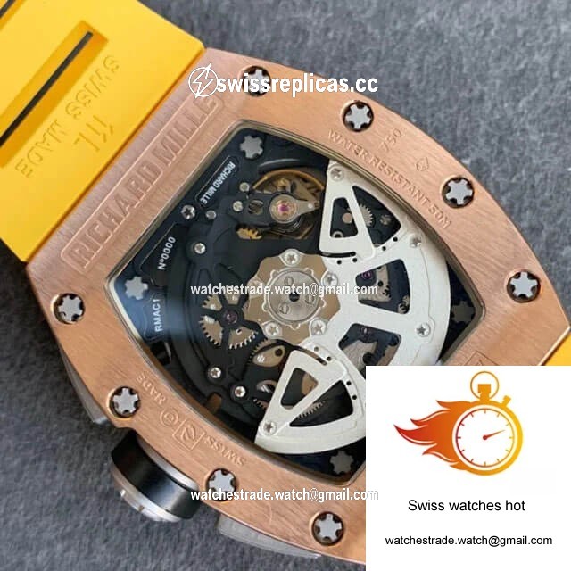 Richard Mille RM011 KV Factory Titanium Yellow Rubber Strap 8