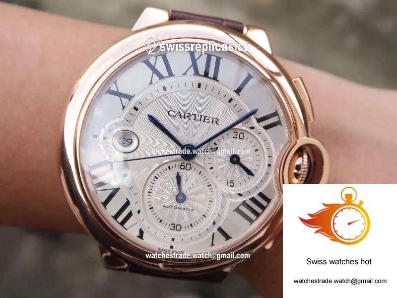 Cartier Ballon Bleu Chronograph W6920074 ZF Factory Silver Dial 8