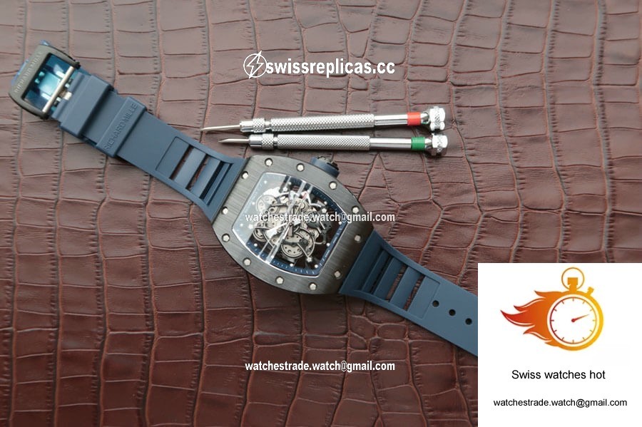 Richard Mille RM055 KV Factory Dark Blue Rubber Strap 8