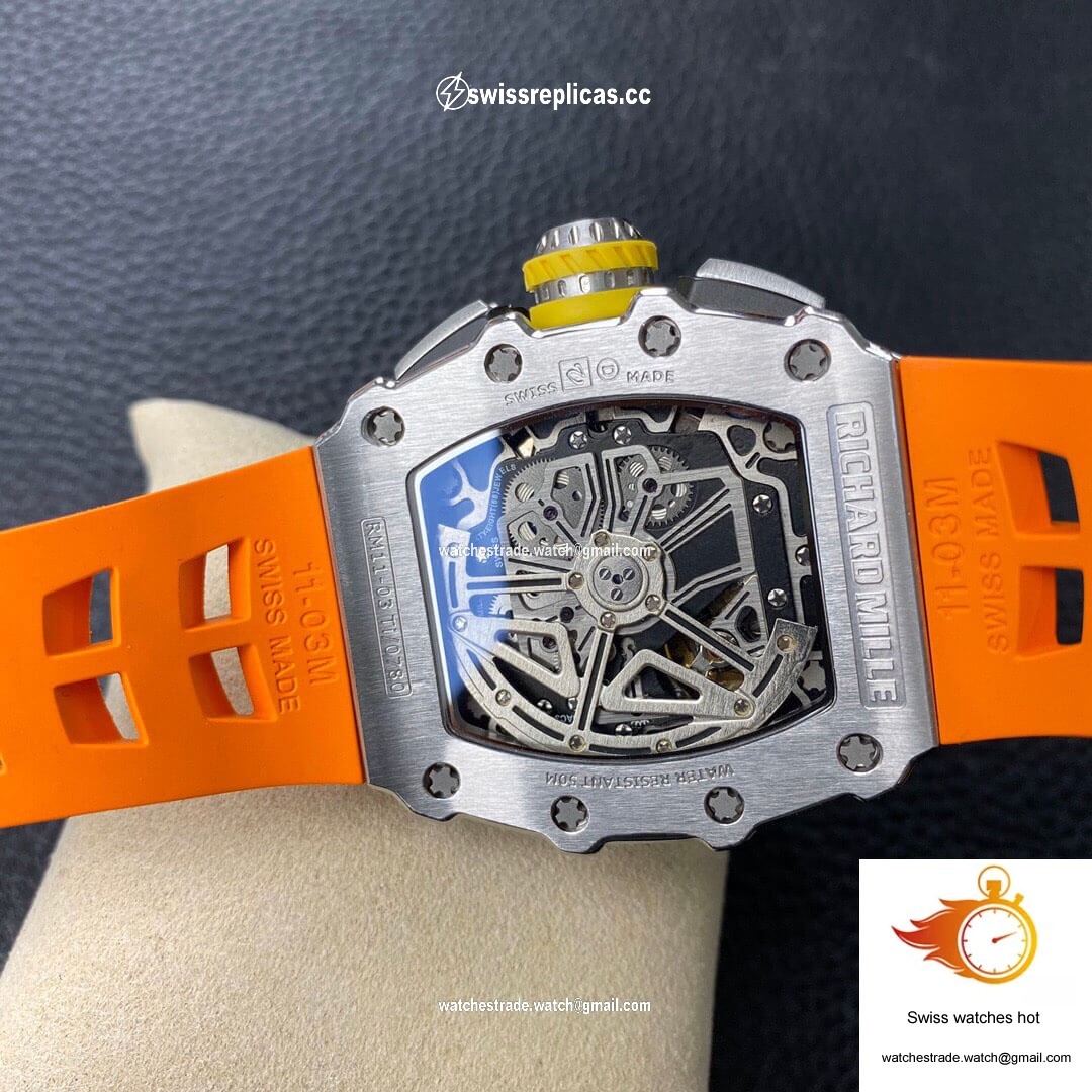 Richard Mille RM11-03 KV Factory Orange Rubber Strap 8